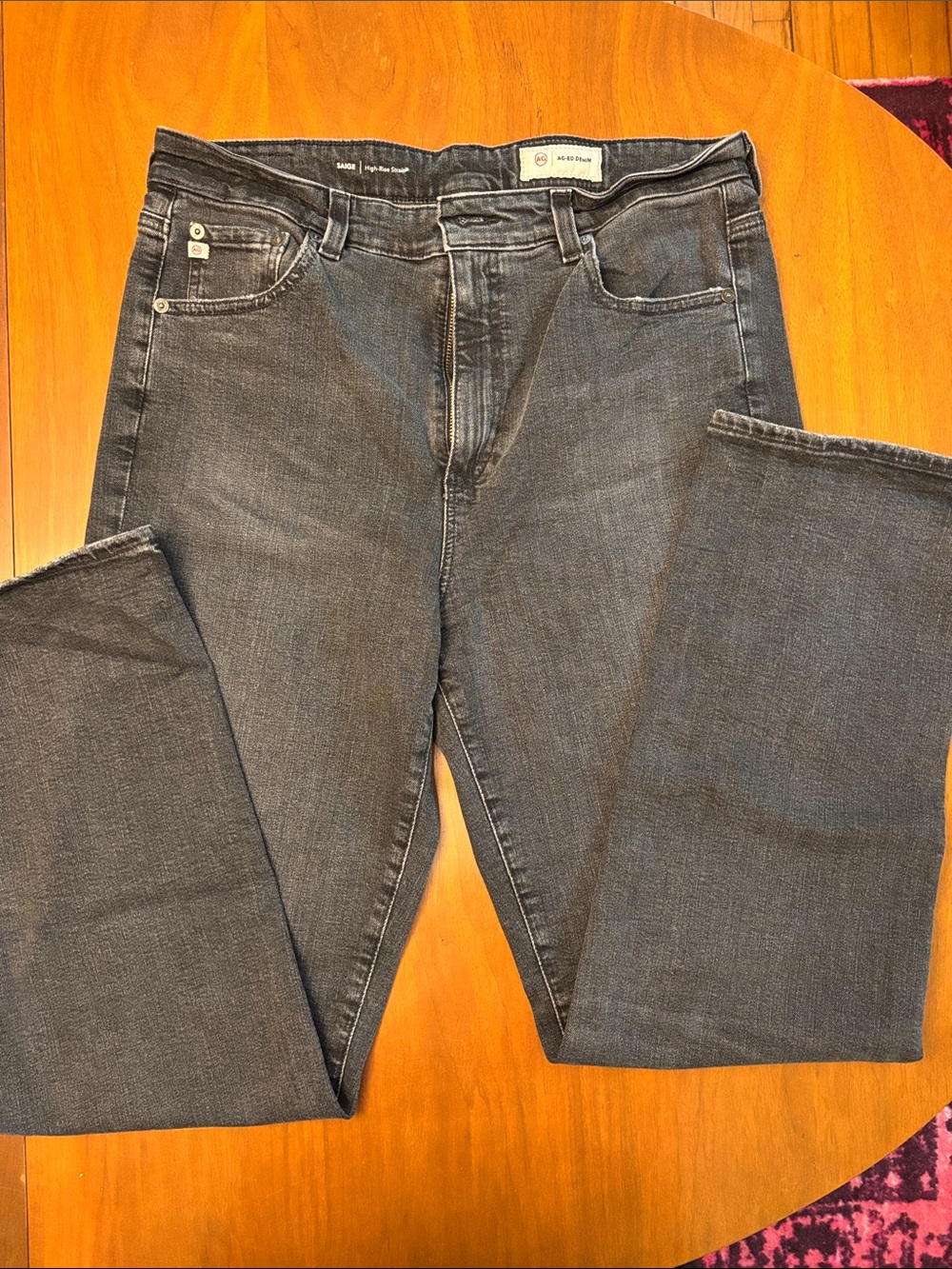 AG Adriano Goldschmied Women's Straight Leg Jeans in Charcoal Wash